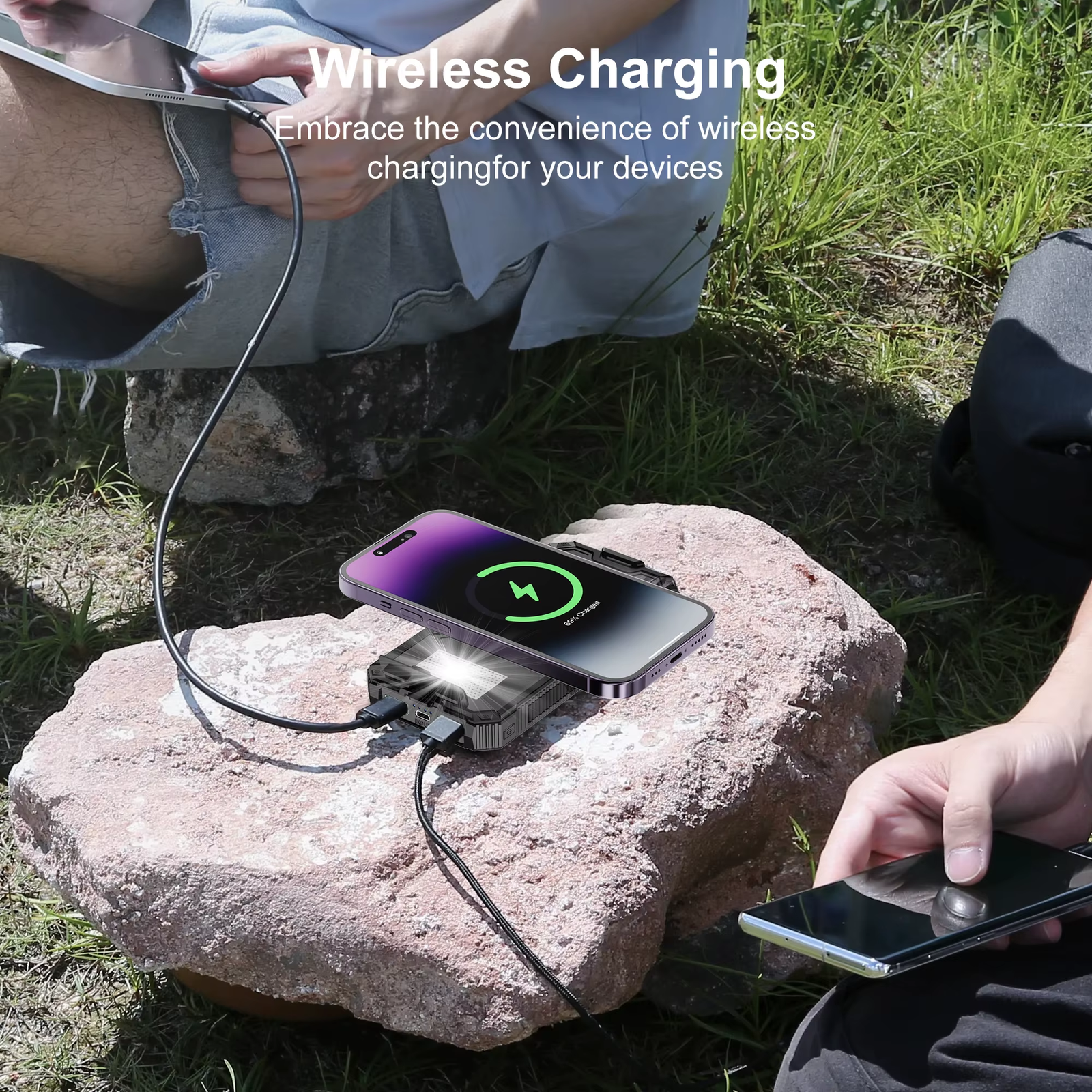 20000mAh Solar Power Bank Wireless Charger USB C - Image 8