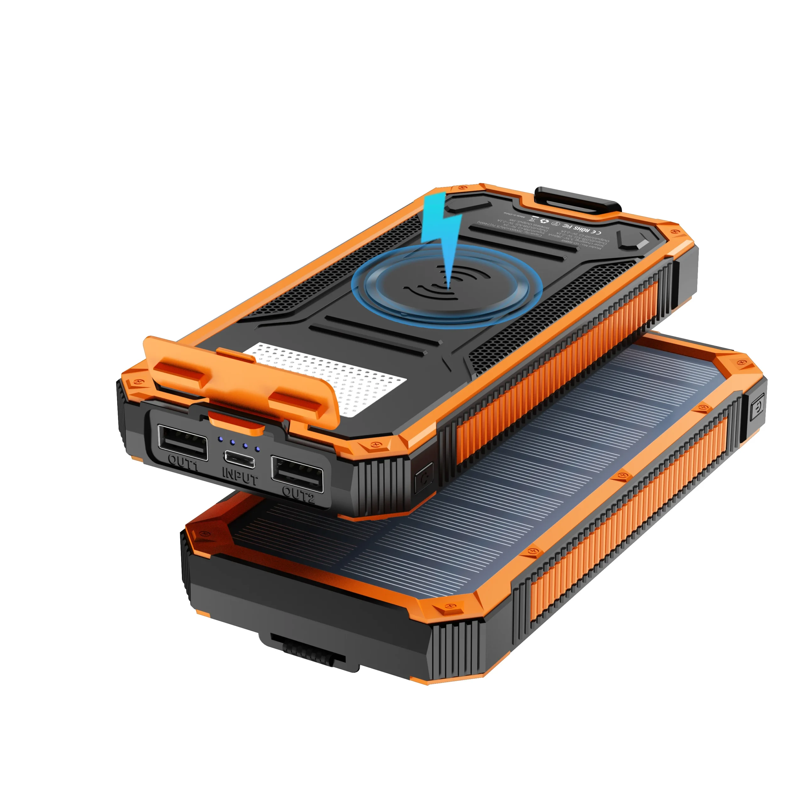 20000mAh Solar Power Bank Wireless Charger USB C - Image 5