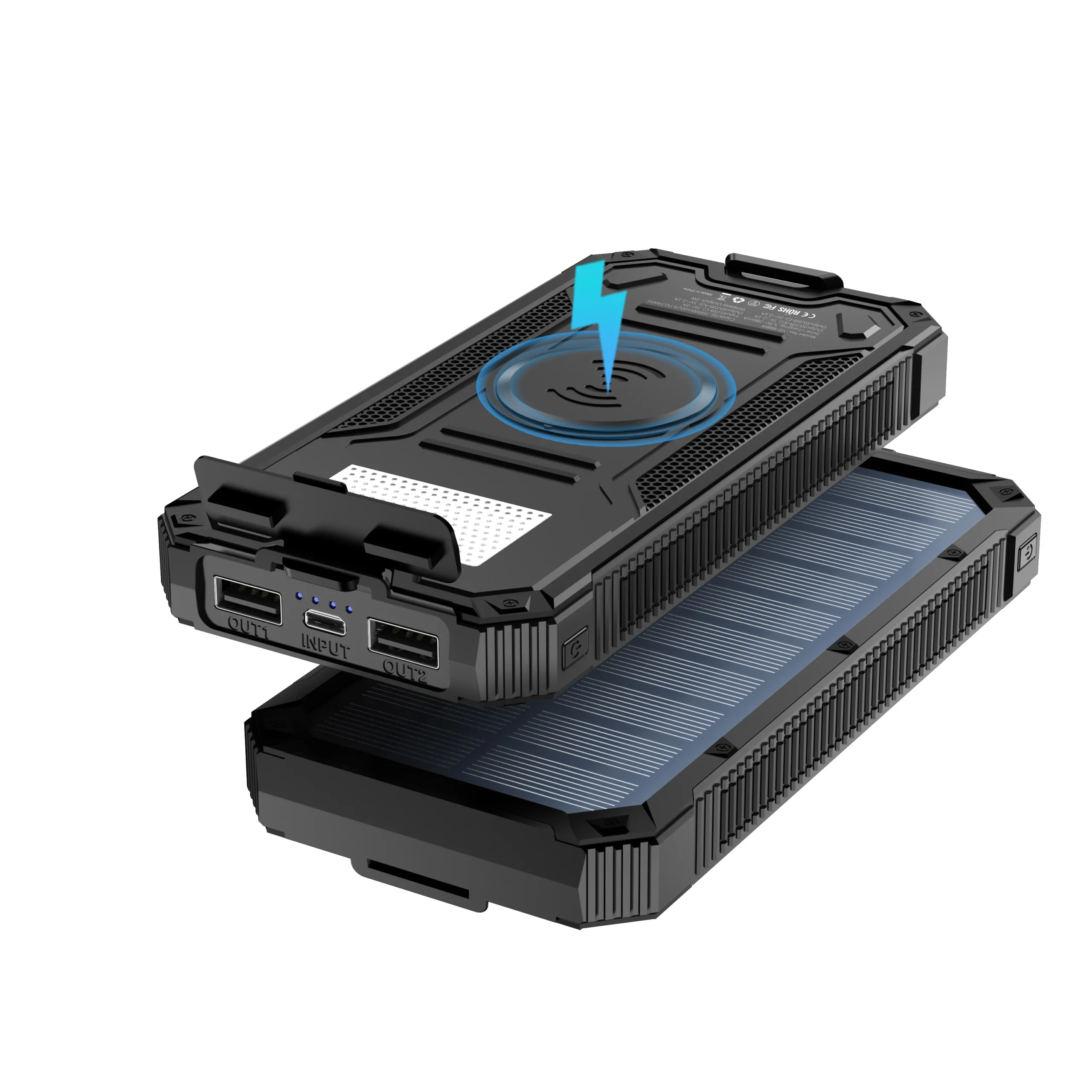 20000mAh Solar Power Bank Wireless Charger USB C - Image 3