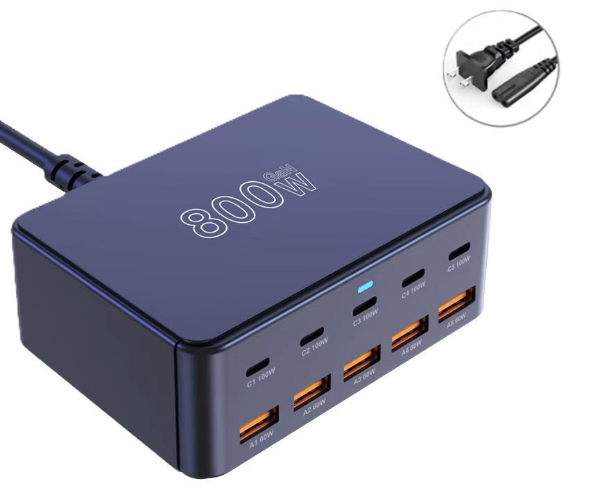 800W USB C GaN Charger 100W PD3.0 Multiport